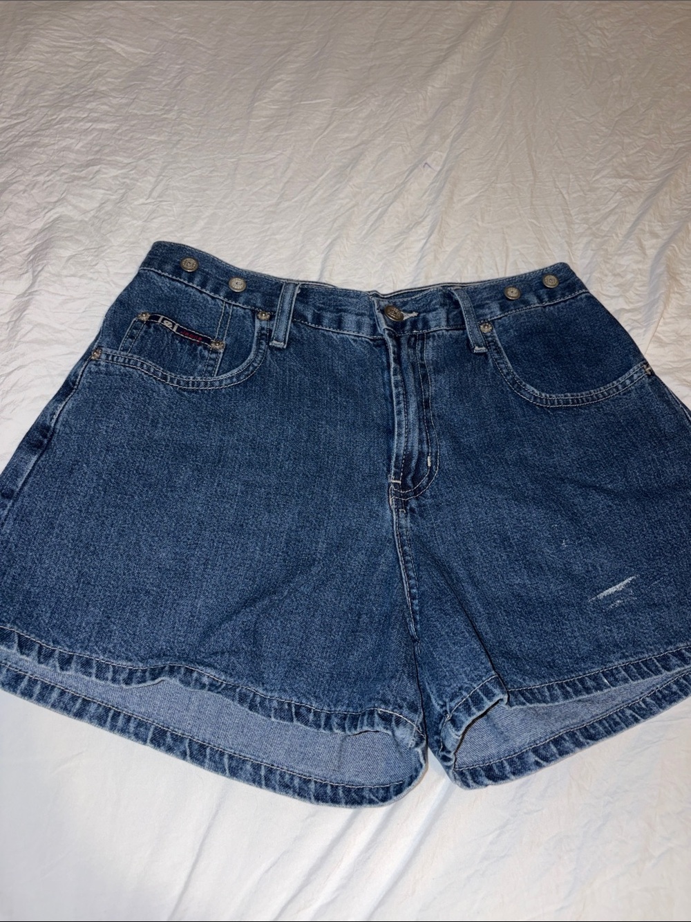 lei Dark Blue Denim High-Rise Jean Shorts